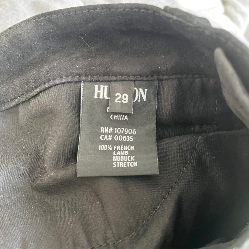 Hudson Shelby Cuatom Moto Super Skinny black Nubuck pants size 29 - Picture 9 of 12